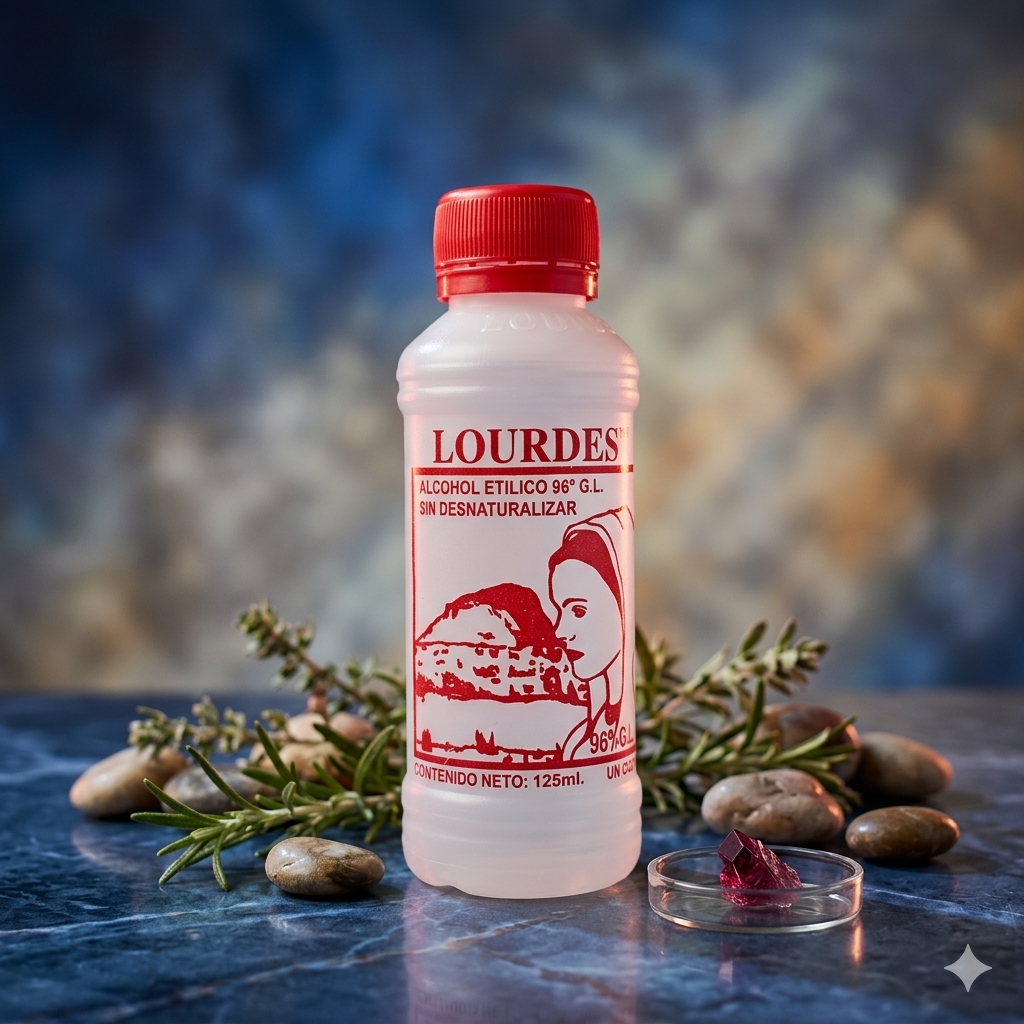 Alcohol Sin Desnaturalizar 96° Lourdes Rojo 125mL - Pieza