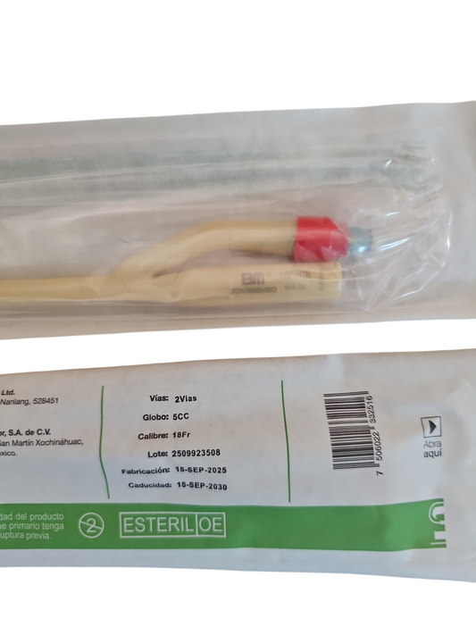 Sonda Foley de Látex #18 SENSIMEDICAL Caja Con 10 Piezas