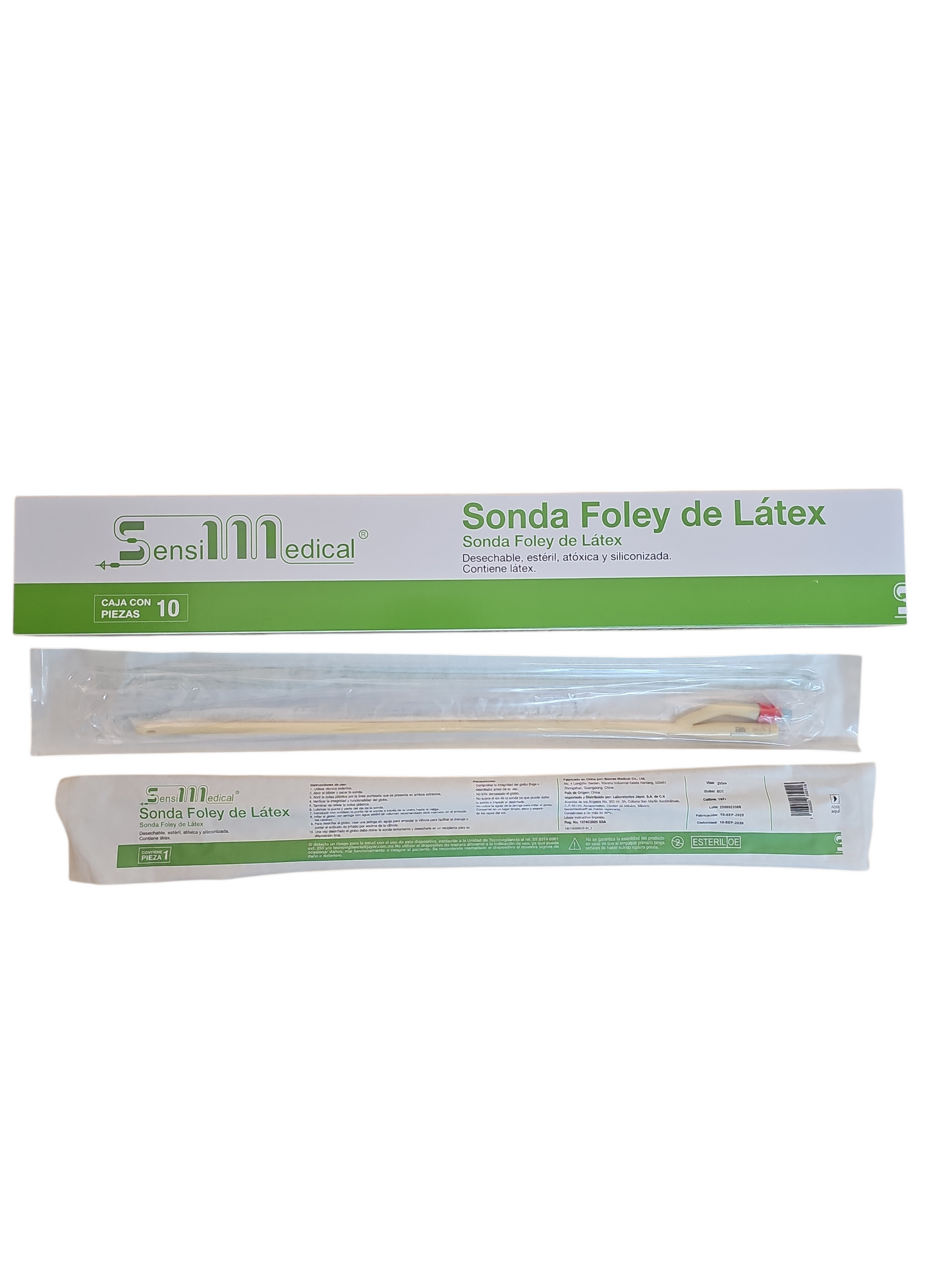 Sonda Foley de Látex #18 SENSIMEDICAL Caja Con 10 Piezas