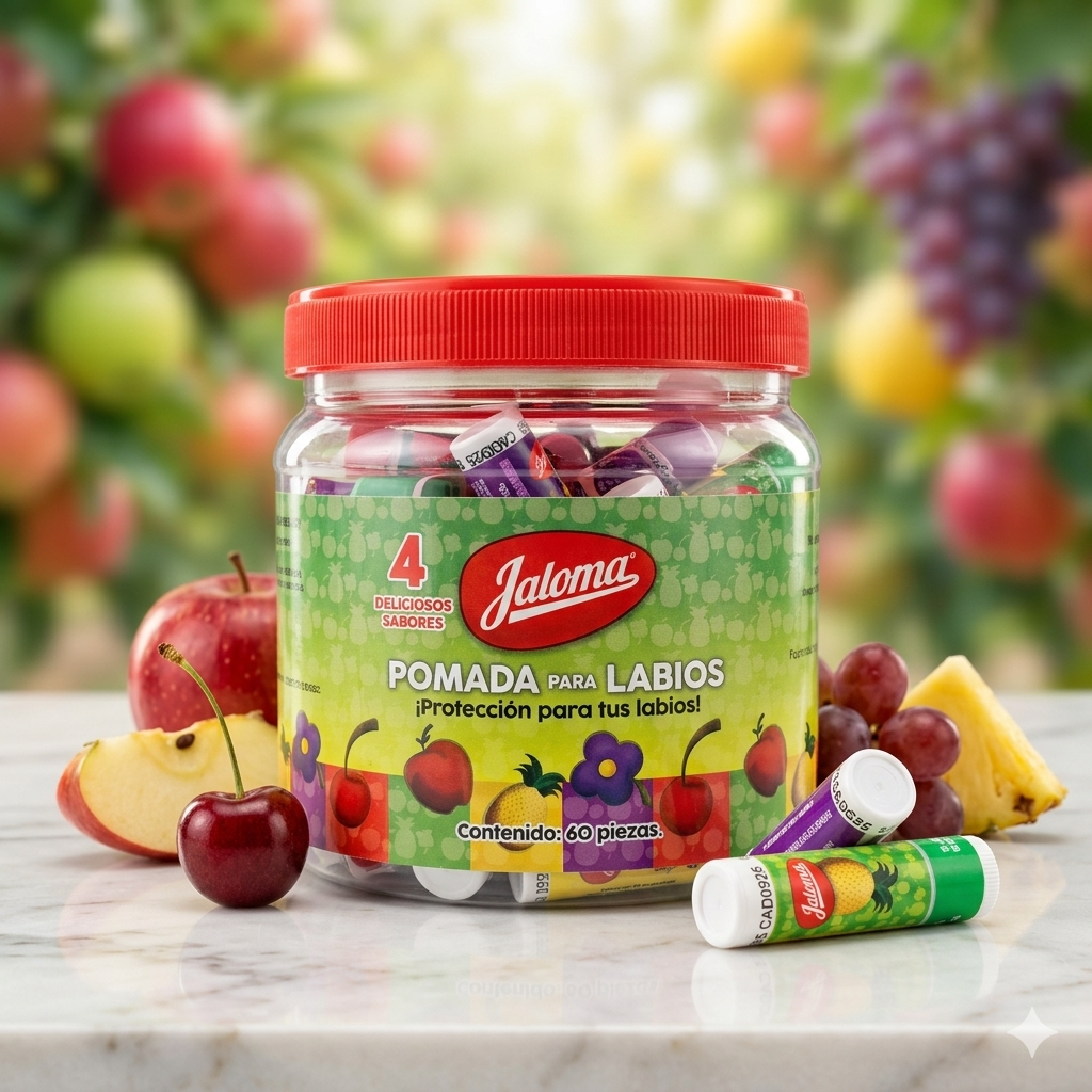 Pomada Para Labios Con 60 Piezas Vitrolero Marca JALOMA