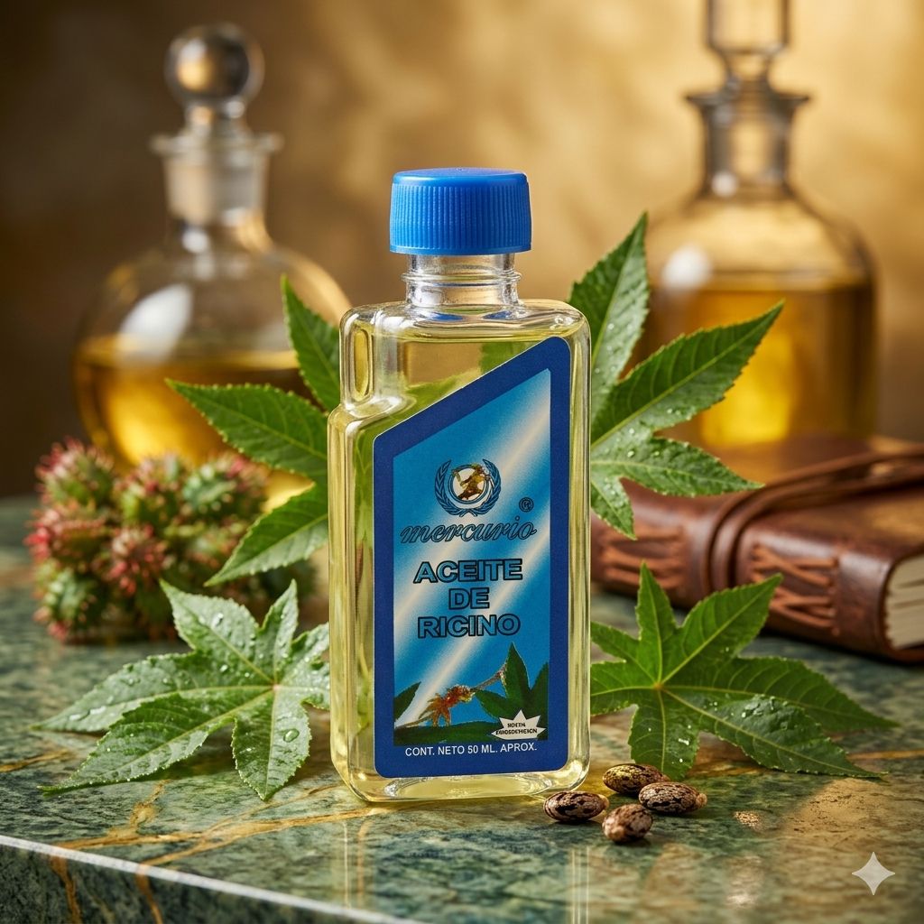 Aceite De Ricino 50mL Marca MERCURIO Paquete Con 25 Piezas