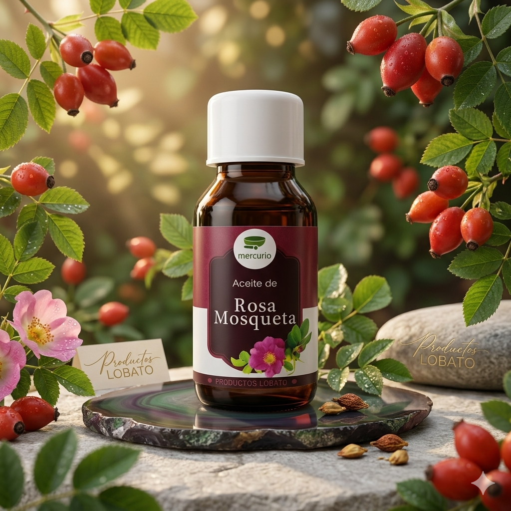Aceite De Rosa Mosqueta 50mL Marca LOBATO Paquete Con 25 Piezas