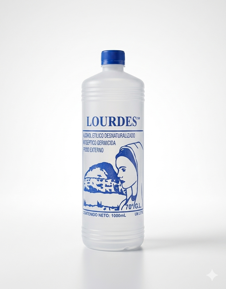 Alcohol Desnaturalizado 70° Lourdes 1 Litro - Pieza