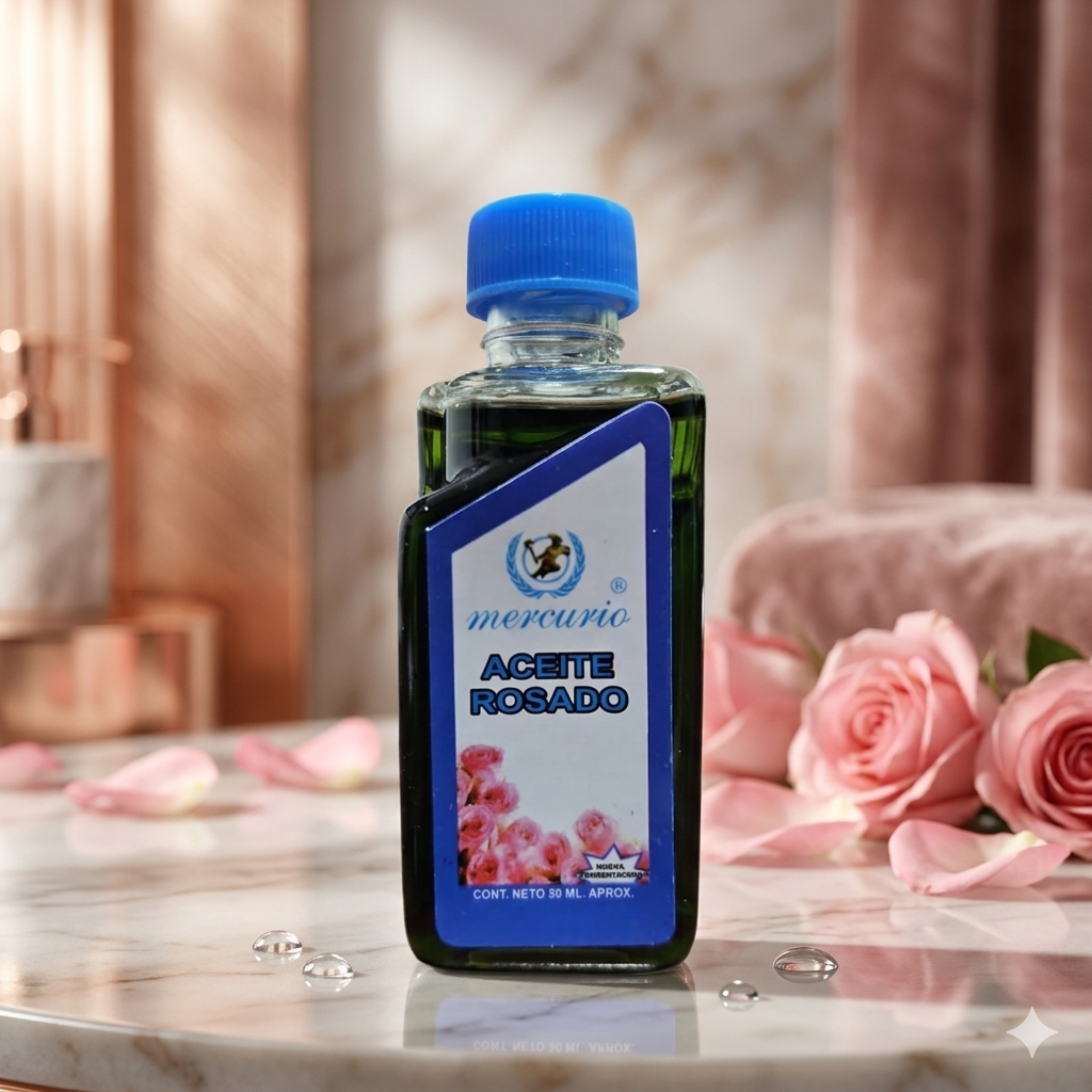 Aceite Rosado 50mL Marca MERCURIO Paquete Con 25 Piezas