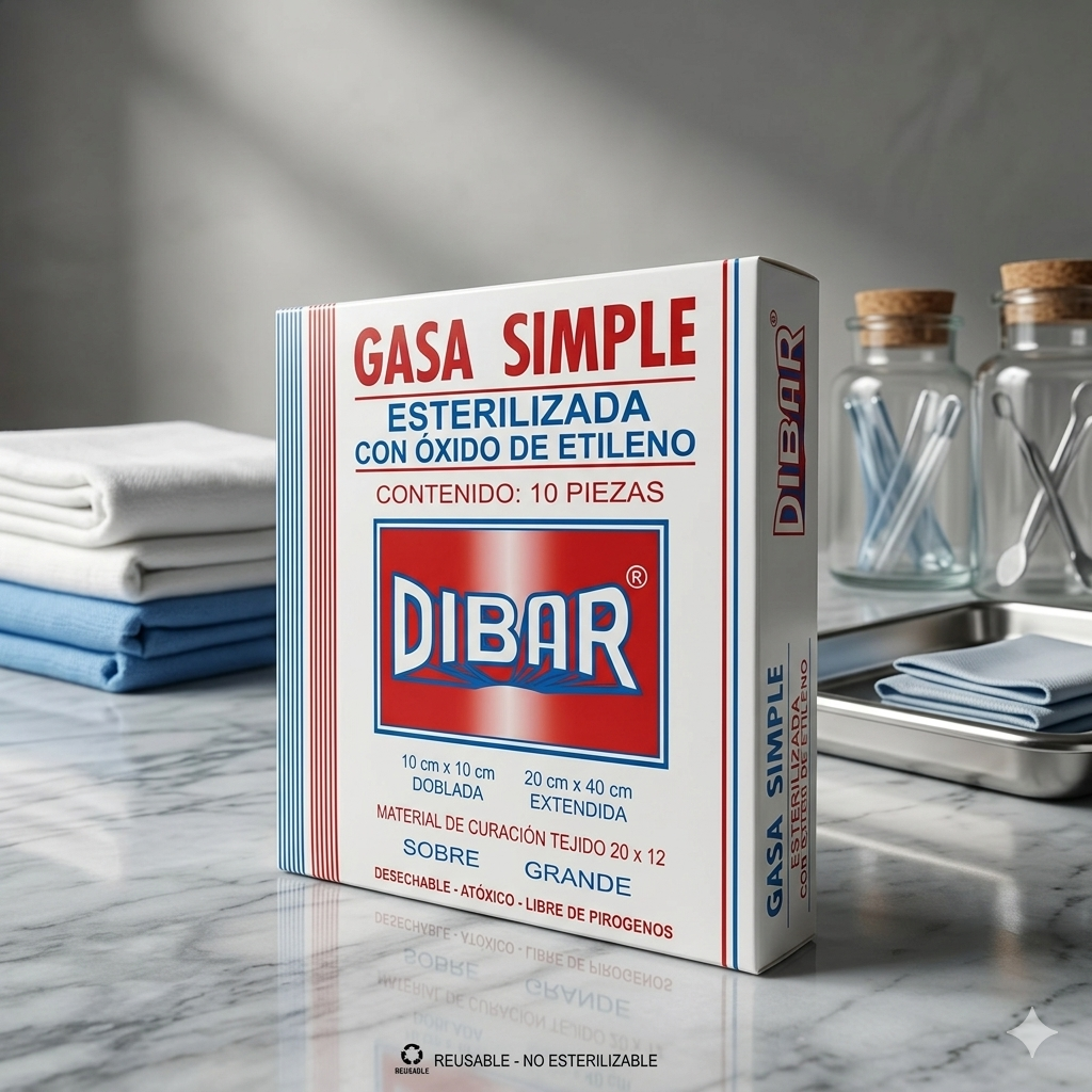 Gasa Estéril Dibar 10x10 cm Con 10 Sobres