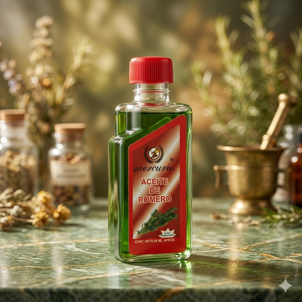 Aceite De Romero 50mL Marca MERCURIO Paquete Con 25 Piezas