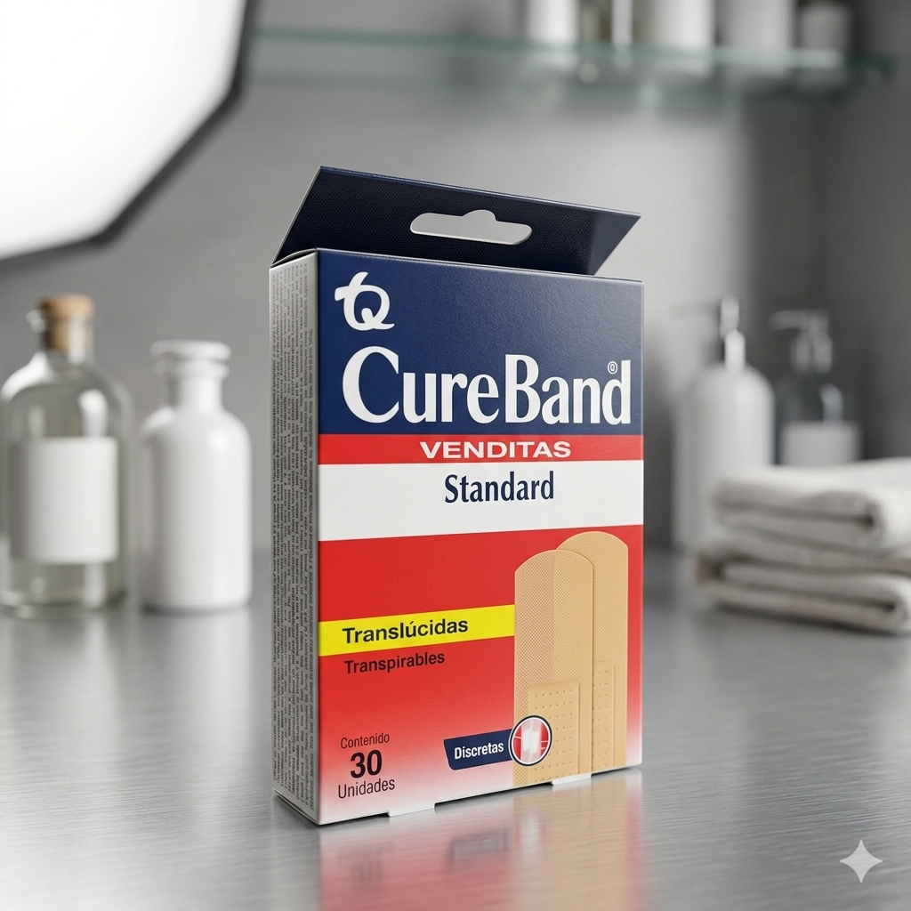 Curitas Adhesivas Translucidas CUREBAND Con 30 Piezas