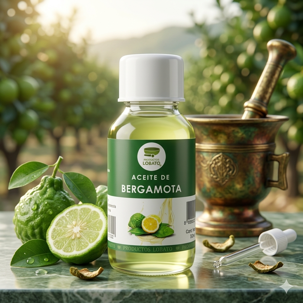 Aceite De Bergamota 50mL Marca LOBATO Paquete Con 25 Piezas