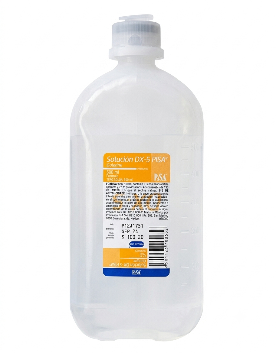 Solución Glucosada 5% 500mL PISA