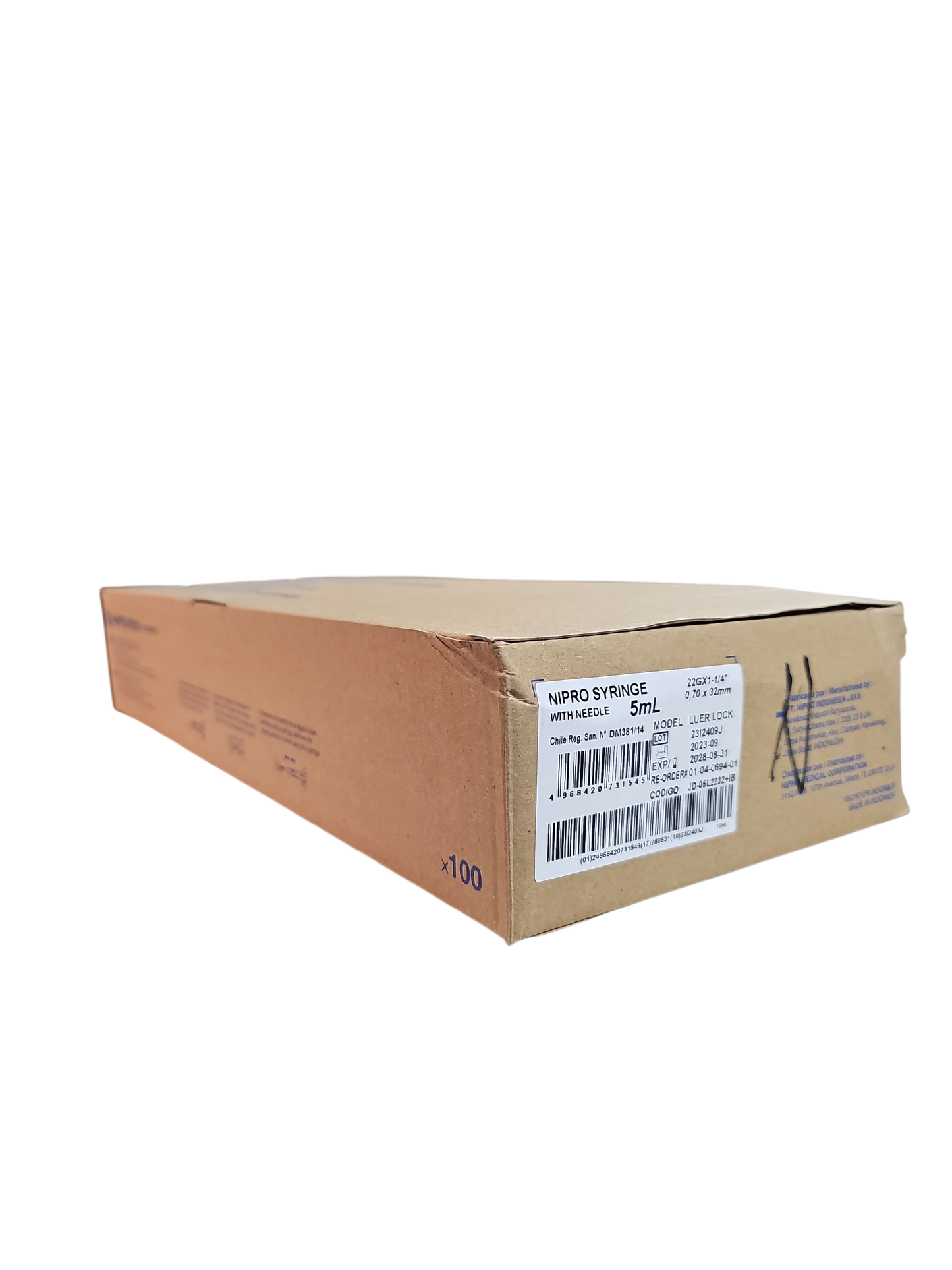 Jeringa Nipro 5mL Negra - Paquete de 100 Piezas