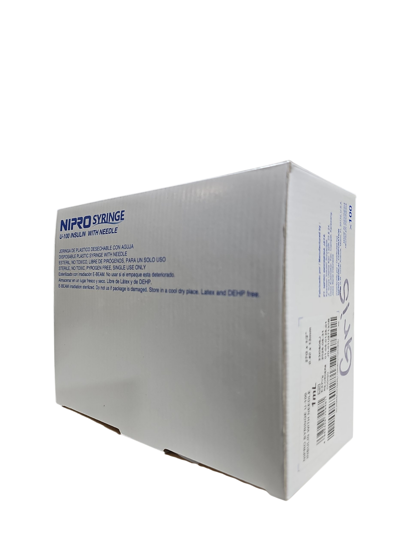 Jeringa Para Insulina Nipro Gris (27G x 1/2'') Caja Con 100 Piezas