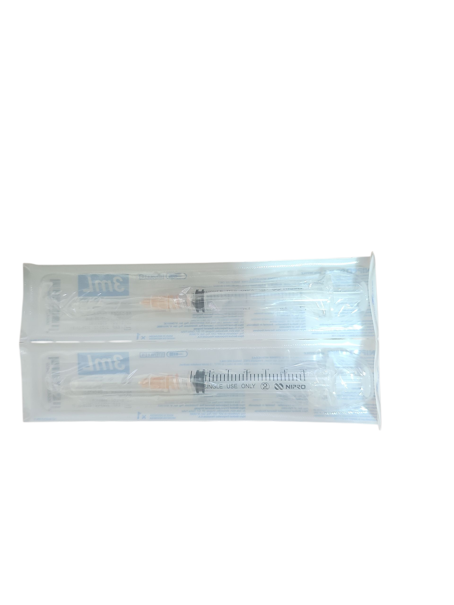 Jeringa Nipro 3mL Naranja - Paquete de 100 Piezas
