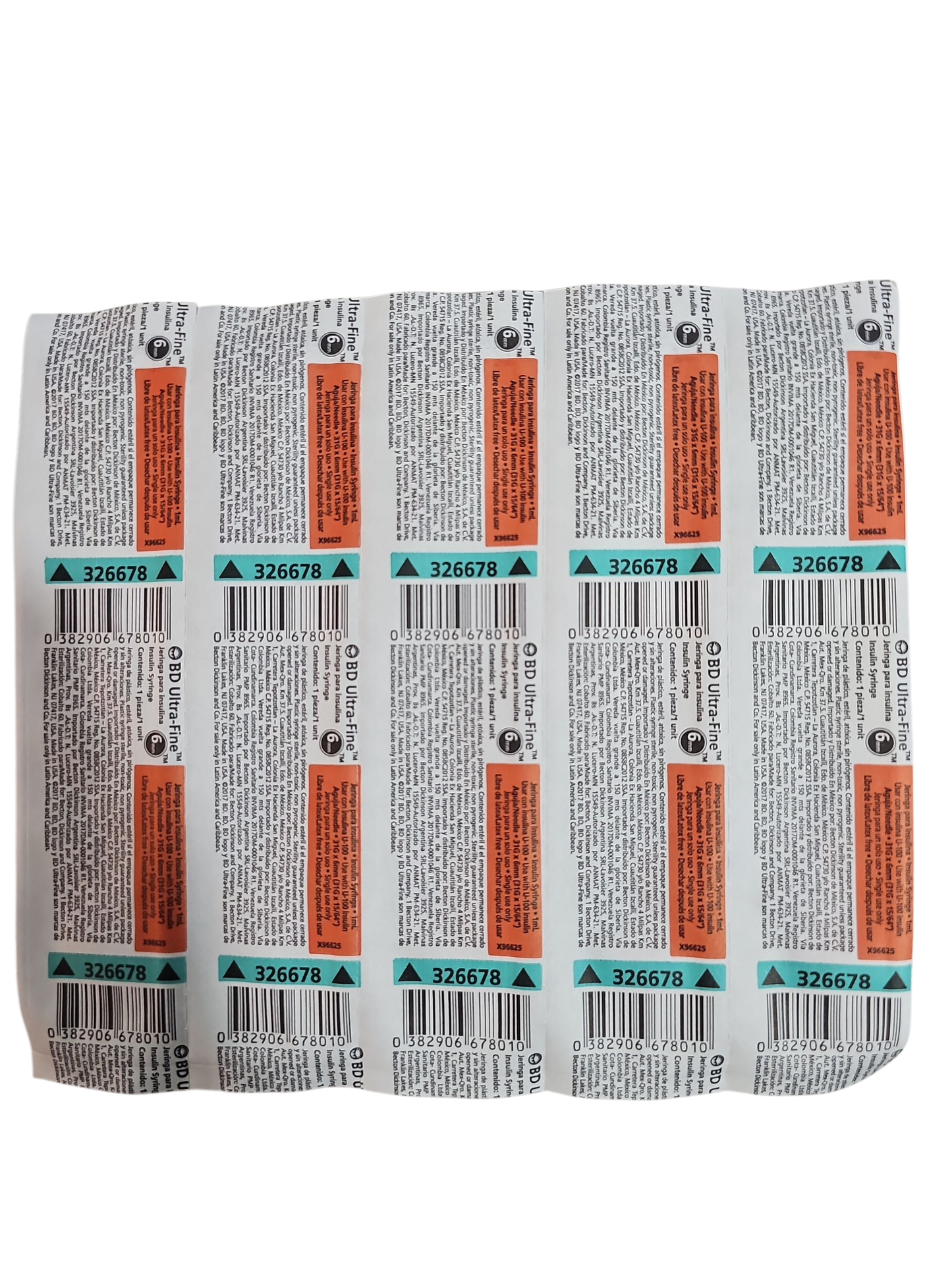 Jeringa Para Insulina BD 1mL Caja Con 100 Piezas