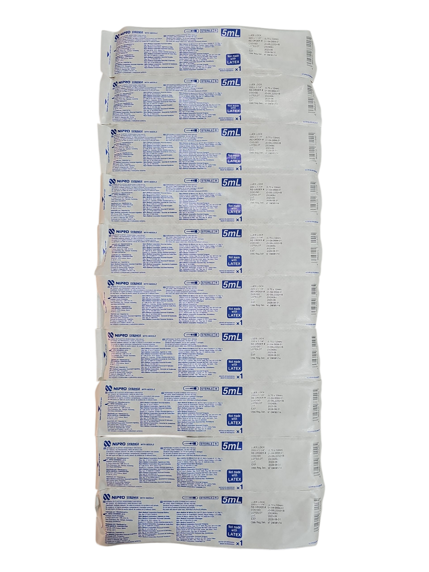 Jeringa Nipro 5mL Negra - Paquete de 100 Piezas