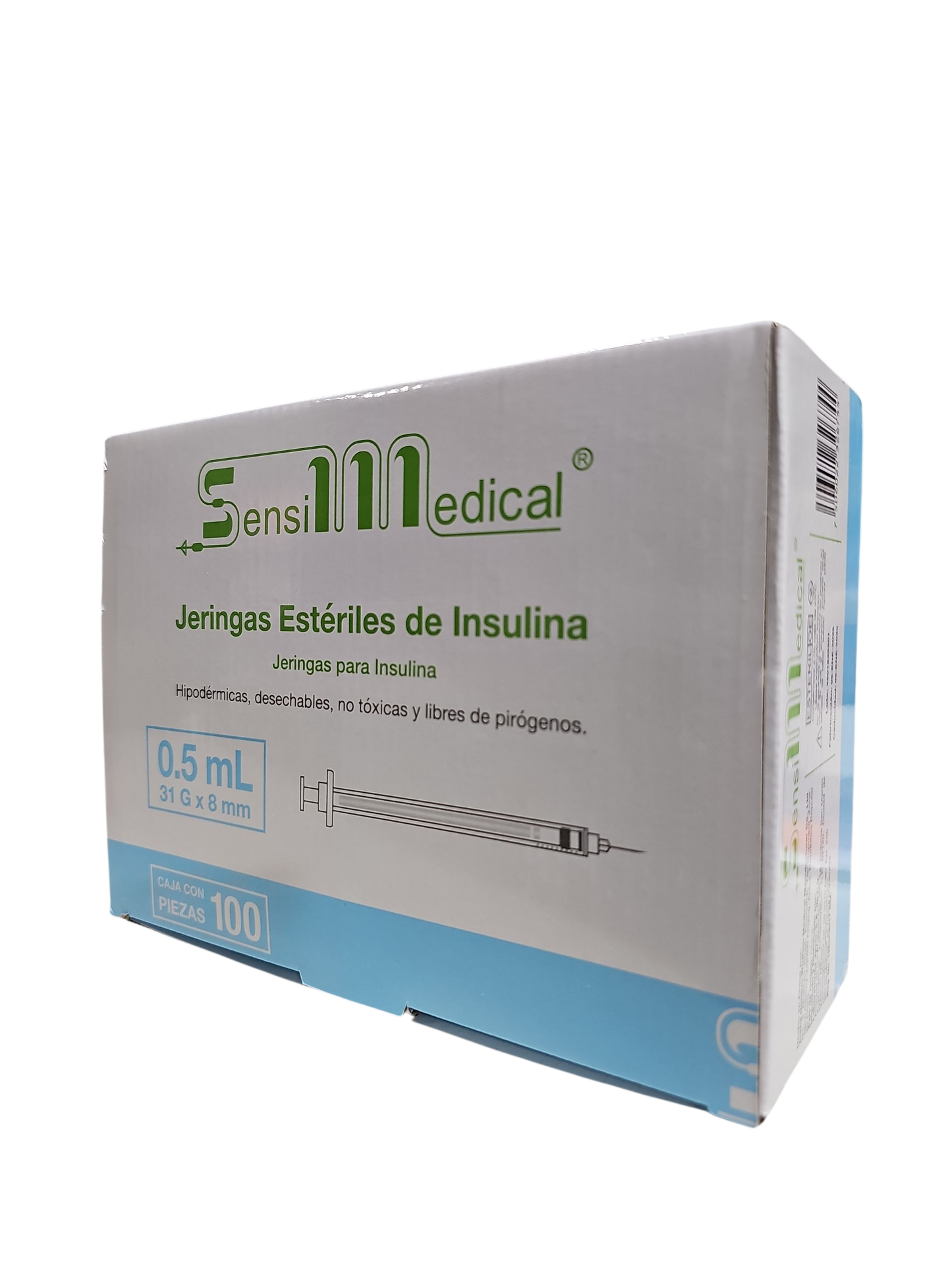 Jeringa Para Insulina SENSI-MEDICAL 0.5mL - Caja de 100 Piezas