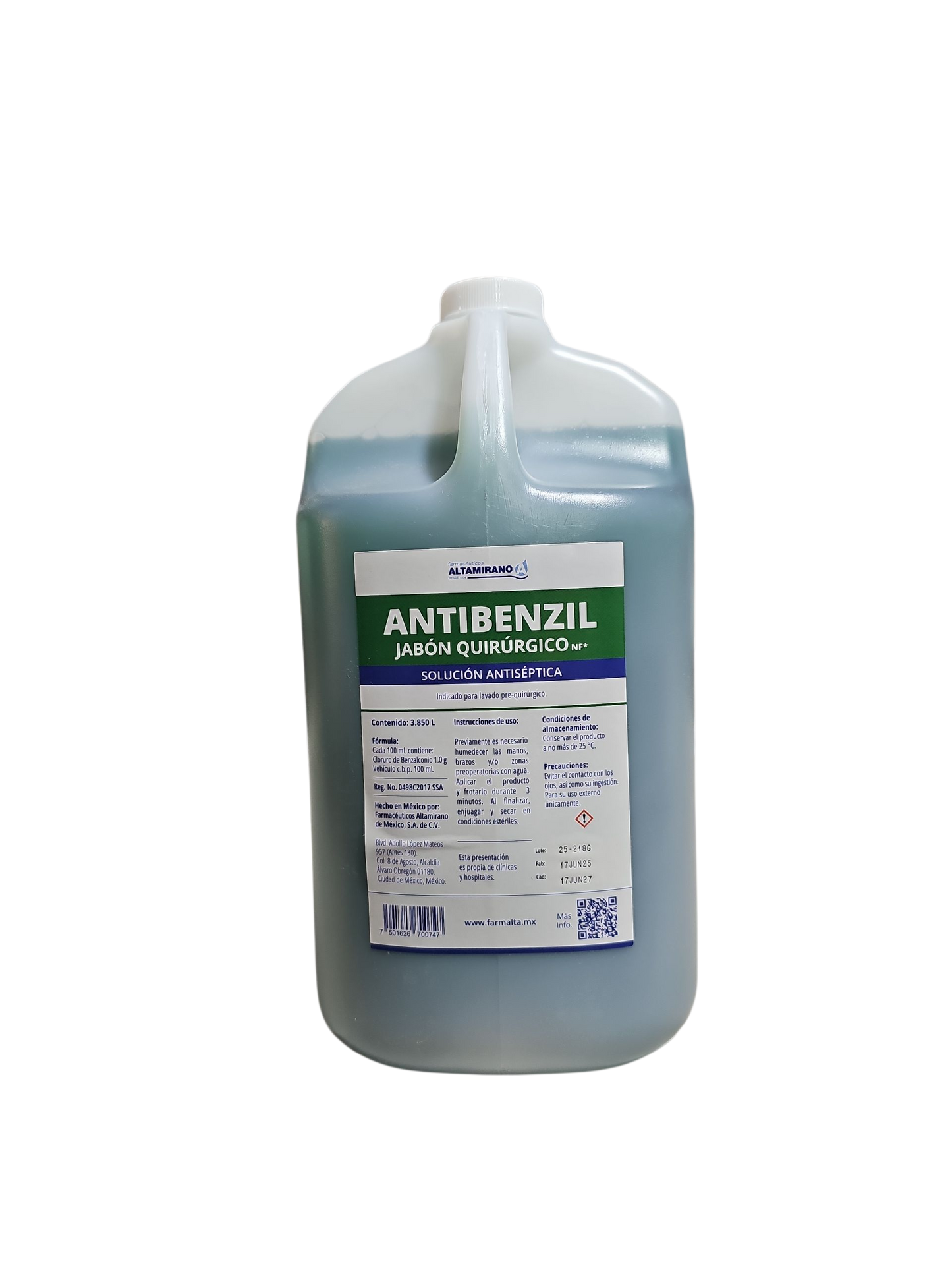 Jabón Quirúrgico Antibenzil Altamirano Galón (3.85L)