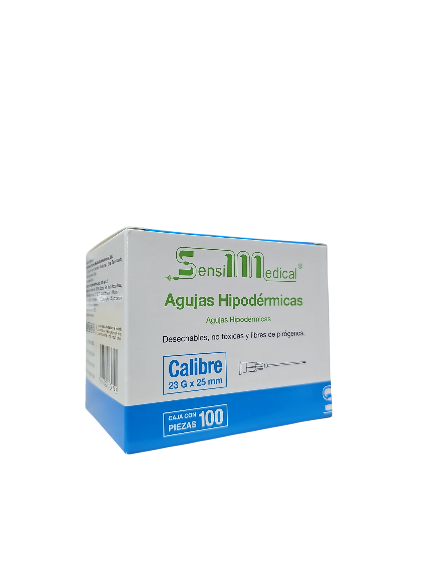 Aguja Hipodermica Azul 23g X 25mm Sensi Medical Caja C/100