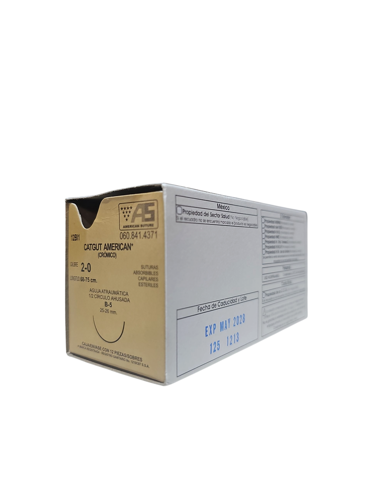Sutura Catgut Cromica 3-0 AMERICAN SUTURE - Paquete de 12 Piezas