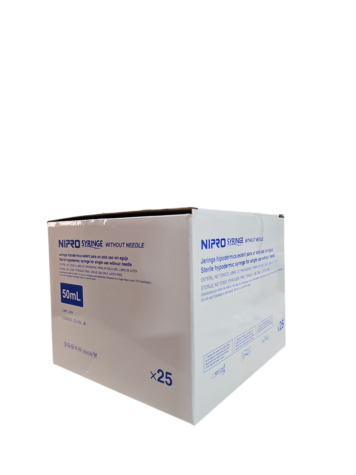 Jeringa Nipro 50mL Sin Aguja - Paquete Con 25 Piezas