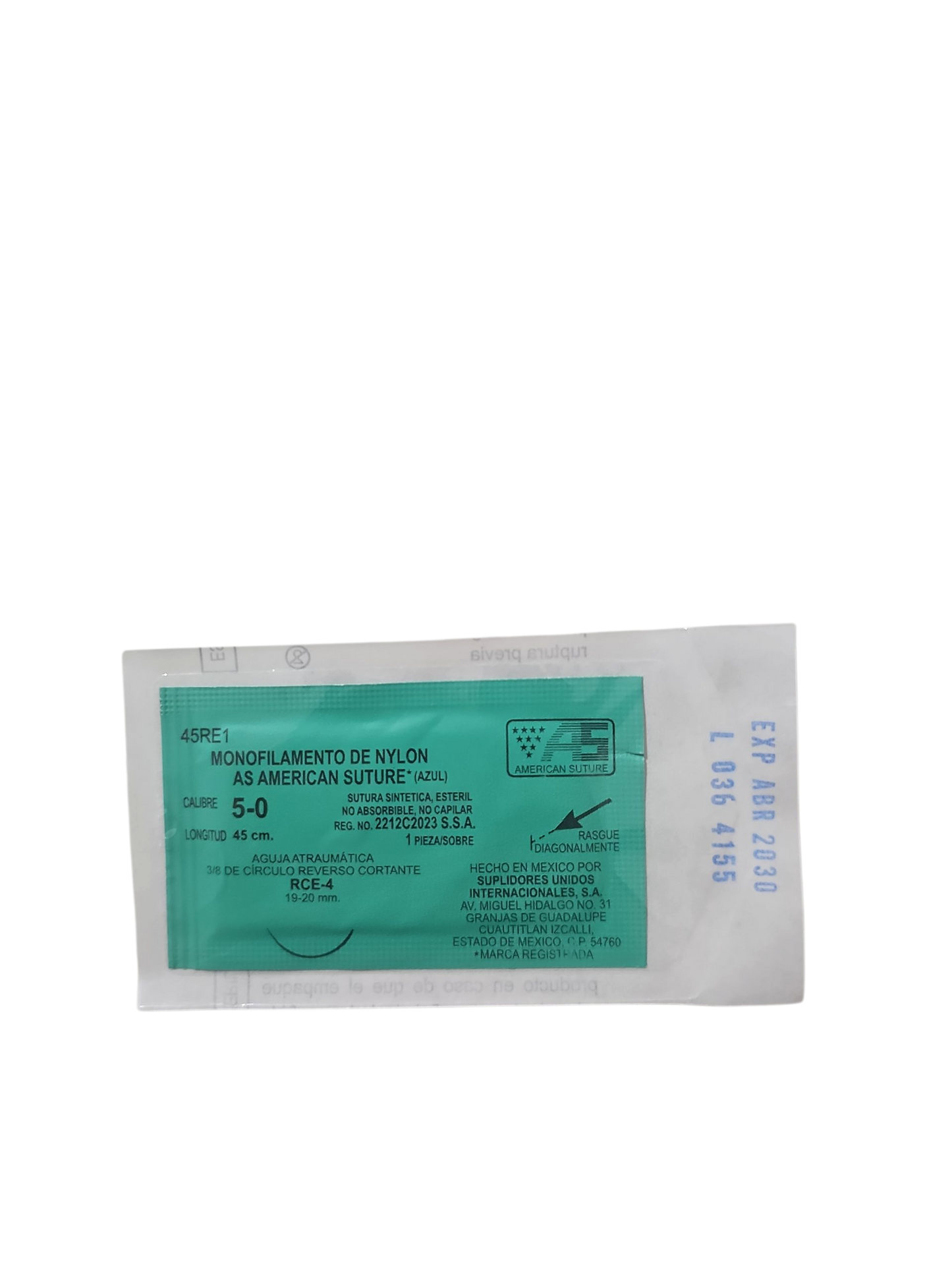 Sutura Nylon 5-0 AMERICAN SUTURE - Paquete de 12 Piezas