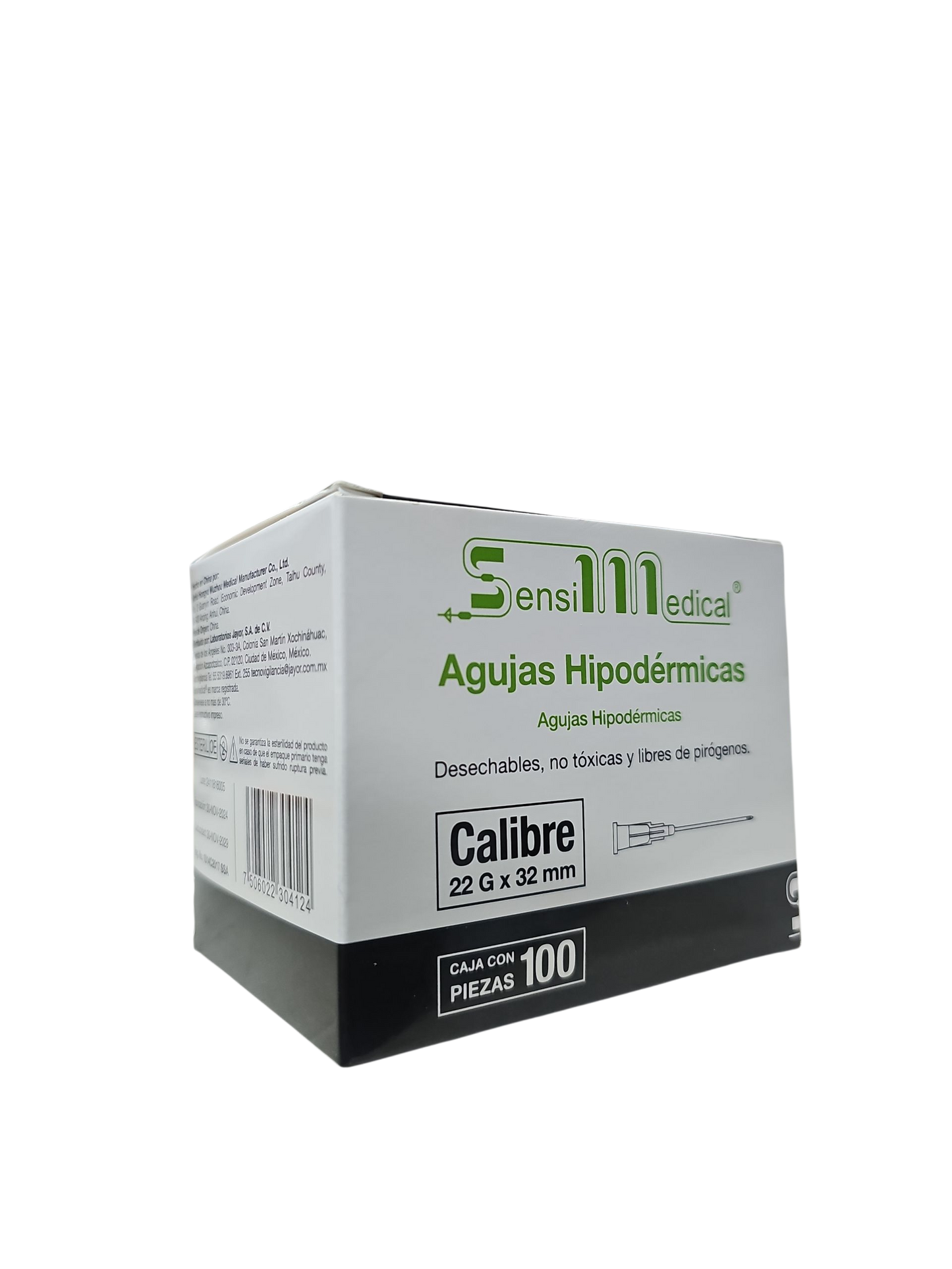 Aguja Hipodermica Negra 22g X 32mm Sensi Medical Caja C/100