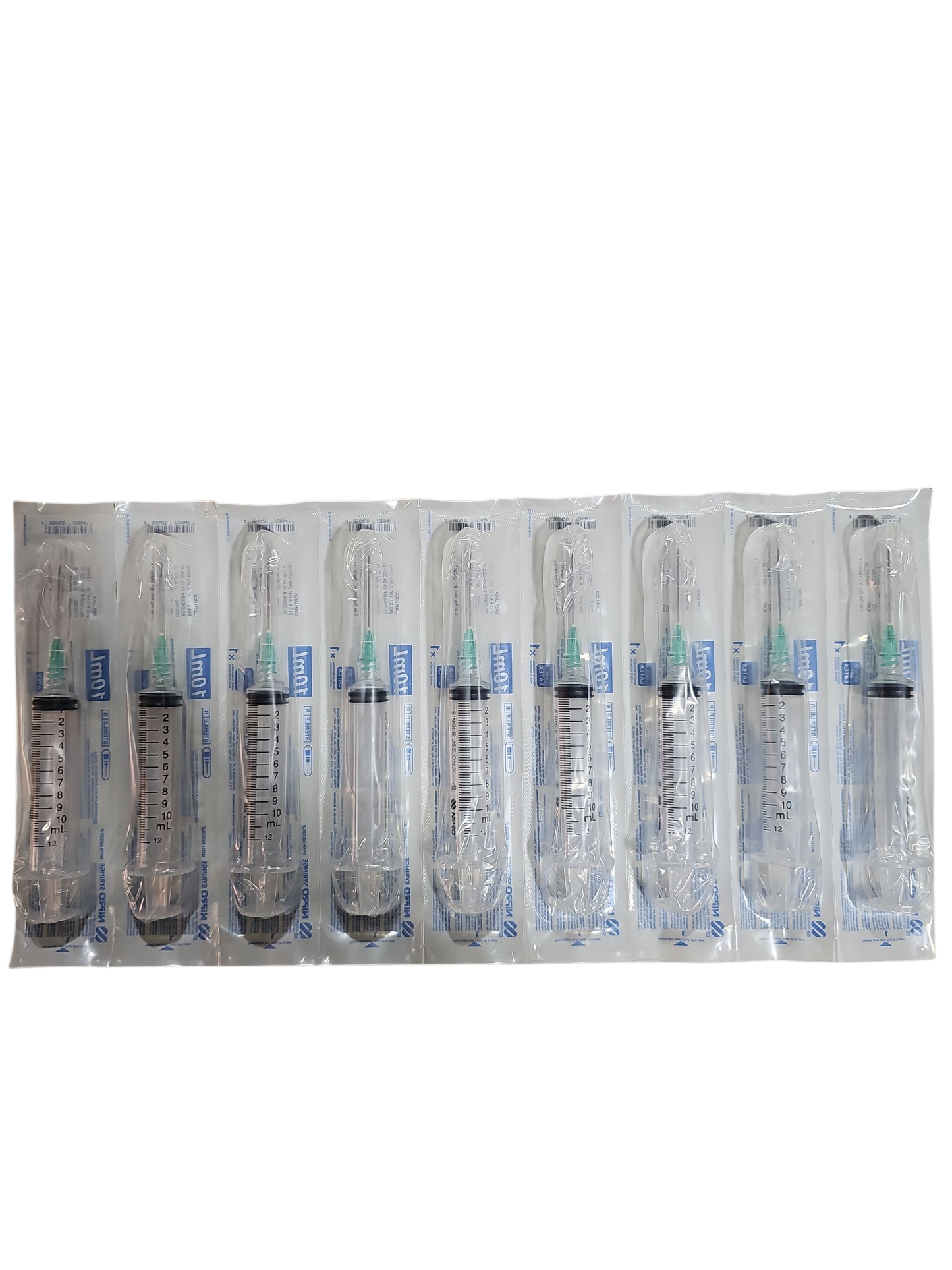Jeringa Nipro 10mL Verde - Paquete de 100 Piezas