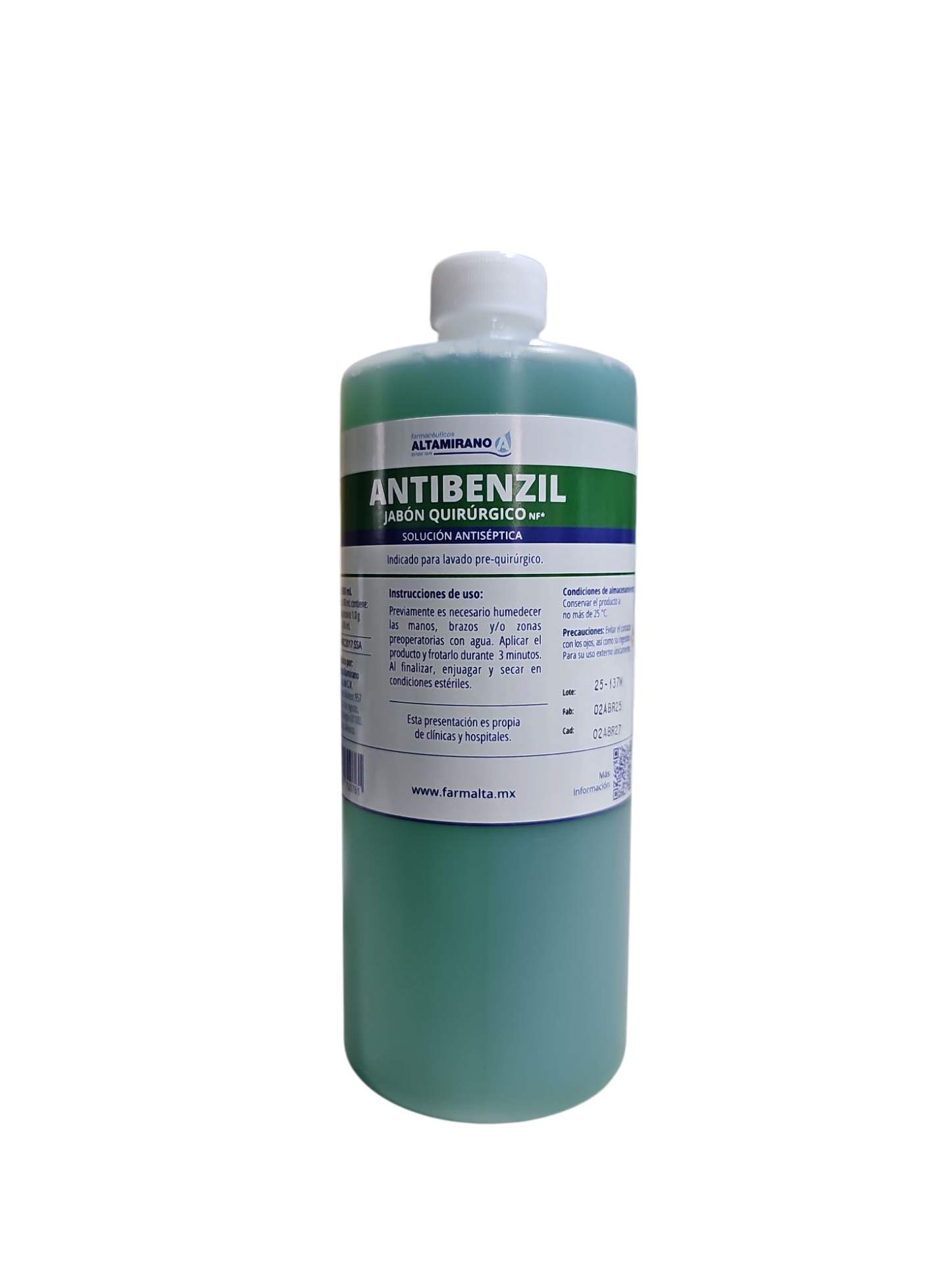 Jabón Quirúrgico Antibenzil Altamirano 500mL Pieza