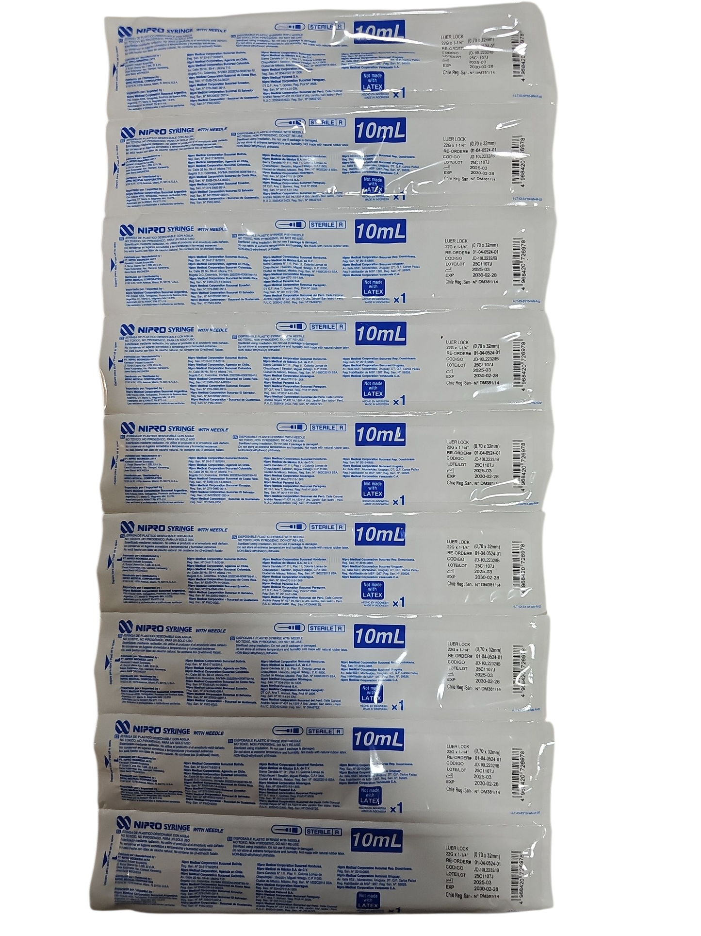 Jeringa Nipro 10mL Negra Caja Con 100 Piezas