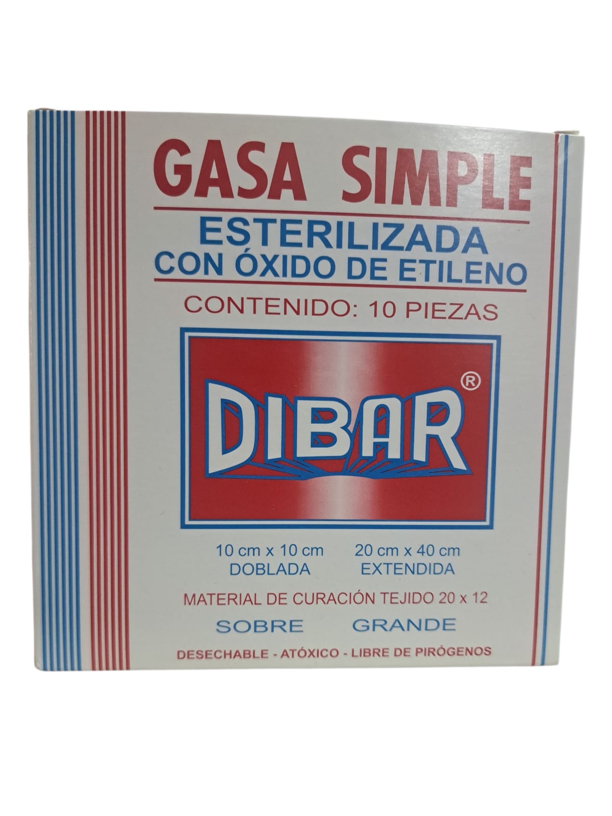 Gasa DIBAR 10 X 10 Cm (10 unidades) -Paquete de 10 Piezas