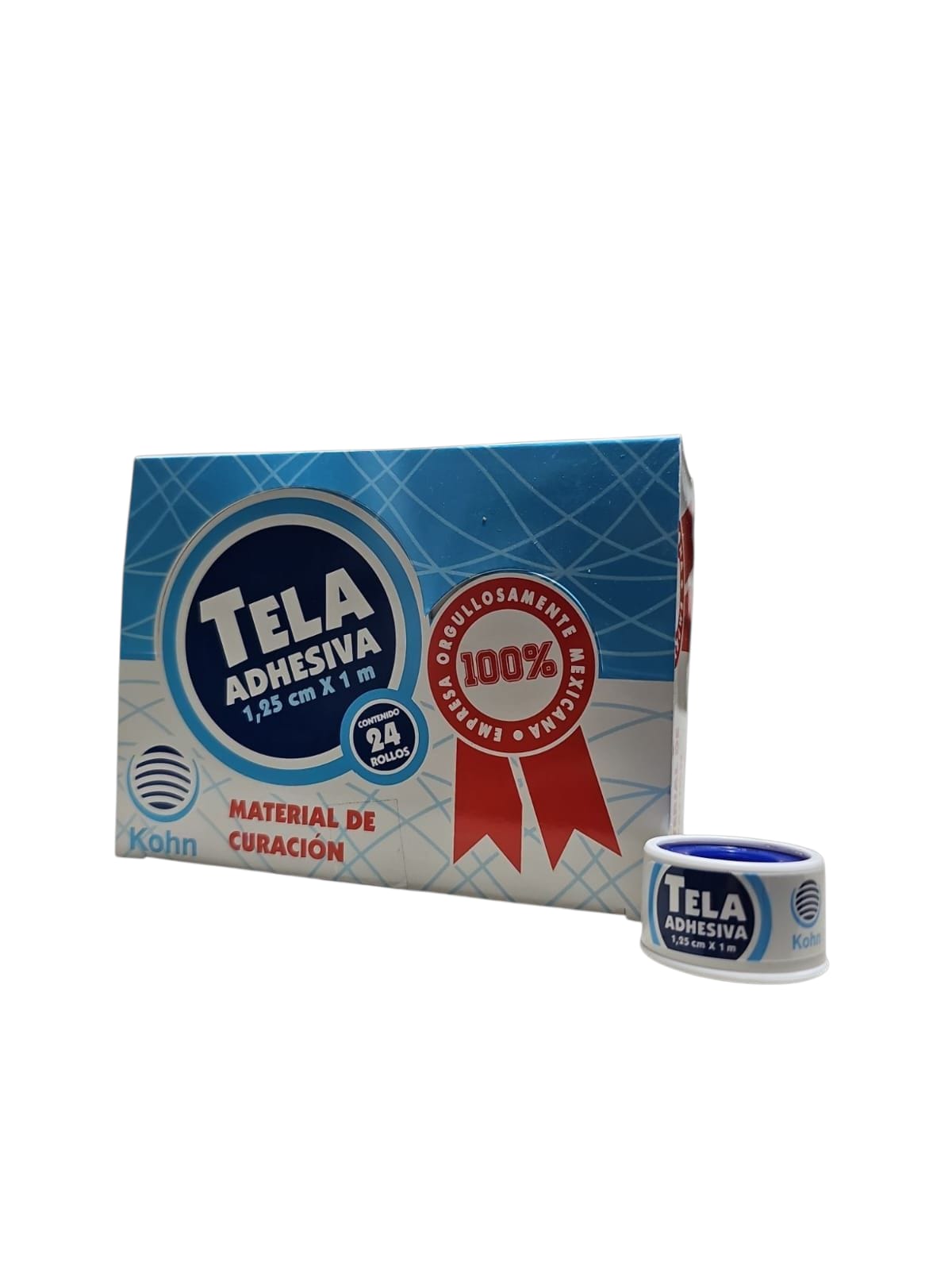 Tela Adhesiva KOHN 1.25cm X 1m - Paquete de 24 Piezas