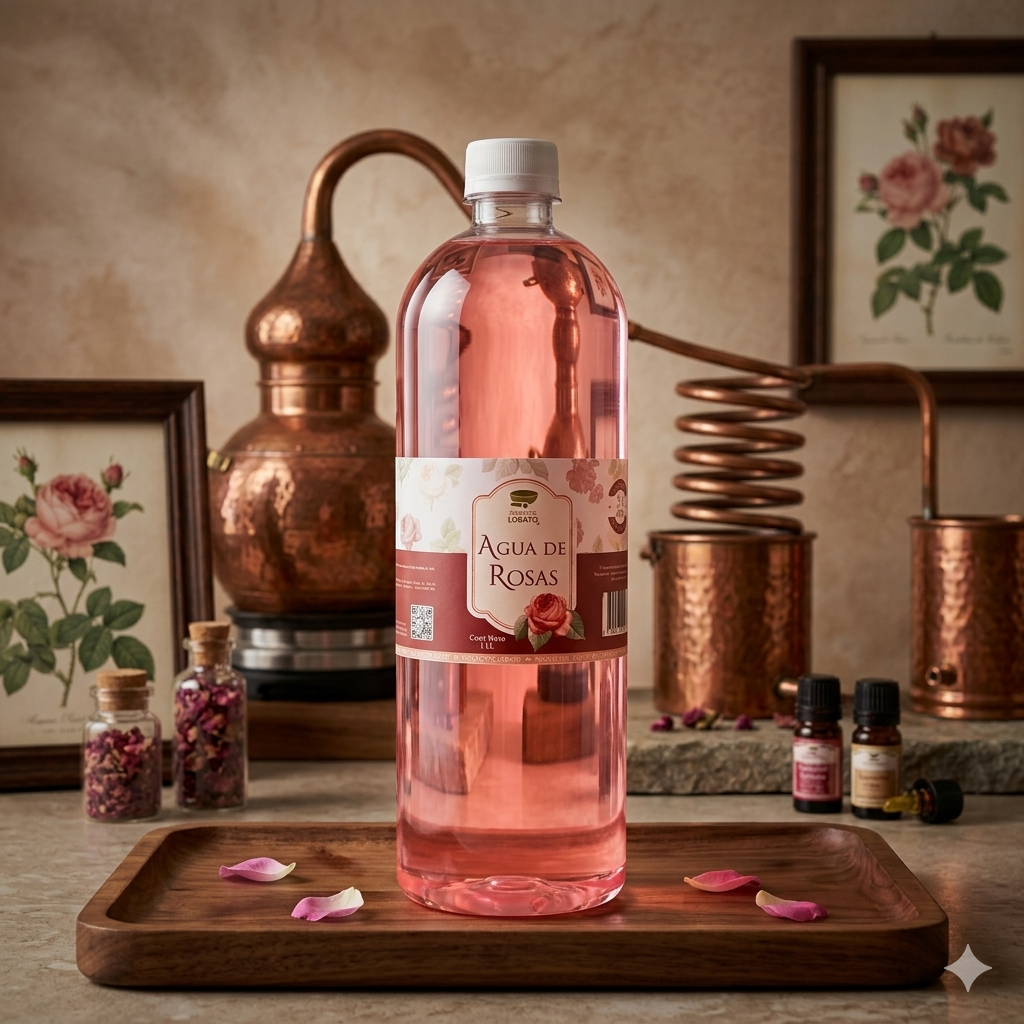 Agua De Rosas 1 Litro LOBATO