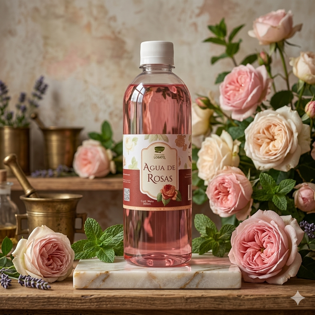 Agua De Rosas 500mL LOBATO
