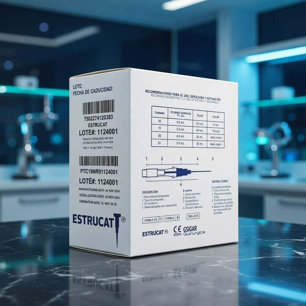 Catéter Punzocat #19 Azul ESTRUCAT - C/50 Unidades