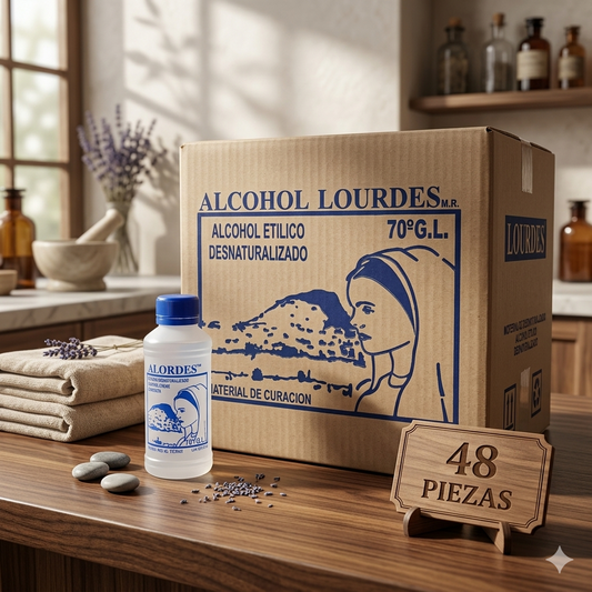 Alcohol Desnaturalizado 70° Lourdes 125mL - Caja Con 48 Piezas