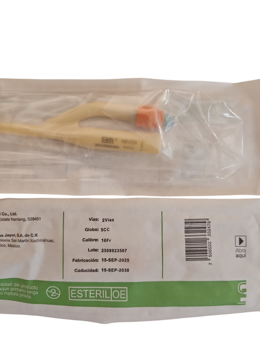 Sonda Foley de Látex #16 SENSIMEDICAL Caja Con 10 Piezas