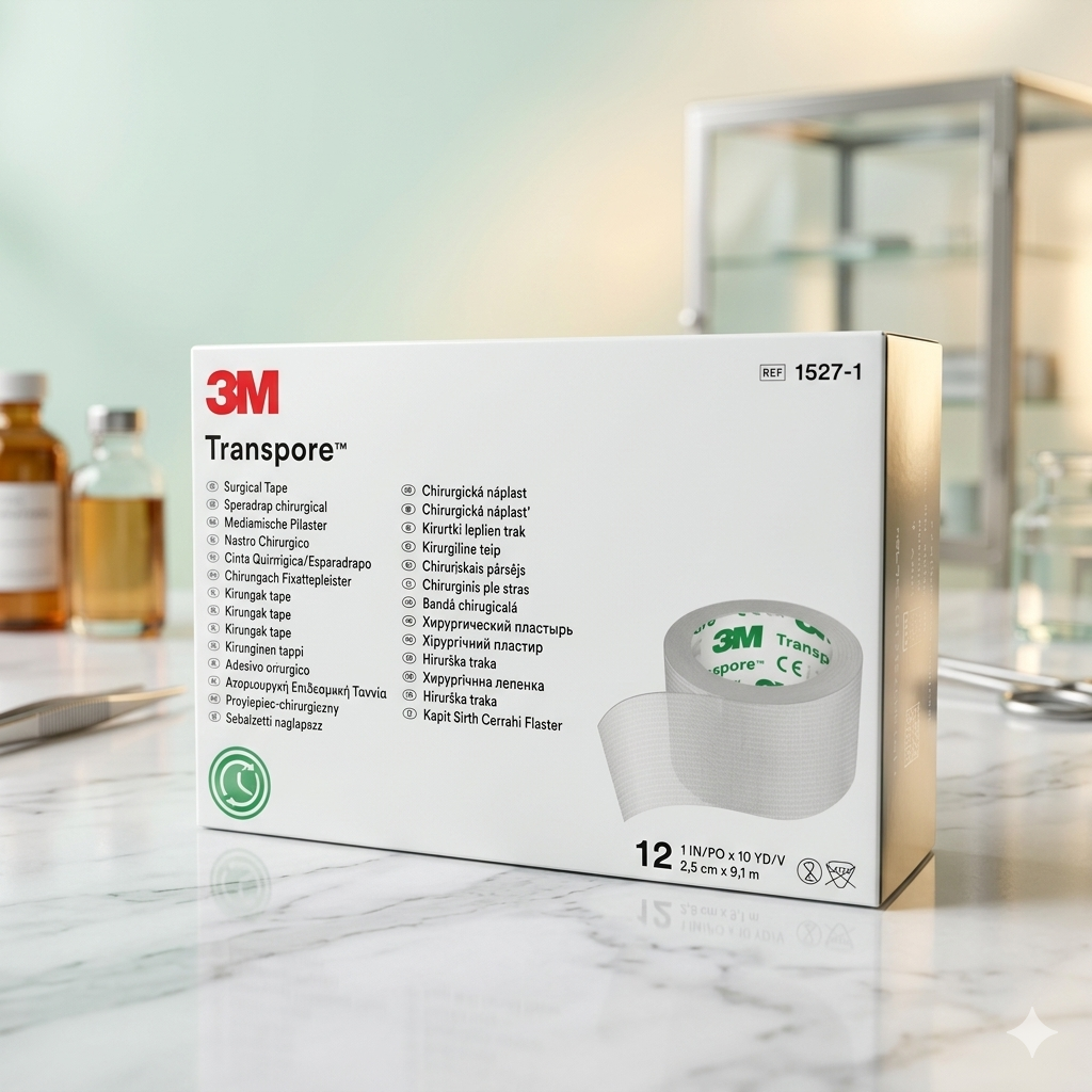 Cinta Transpore 3M 1'' - Caja Con 12 Unidades