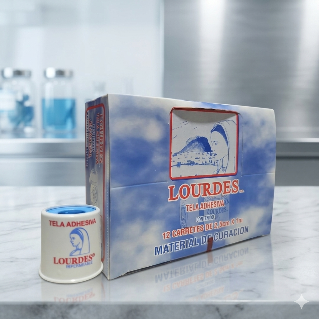 Tela Adhesiva 2.4cm x 1m LOURDES Caja C/12 Piezas