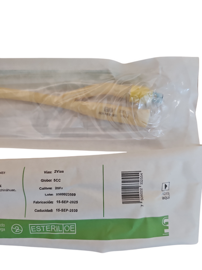 Sonda Foley de Látex #20 SENSIMEDICAL Caja Con 10 Piezas