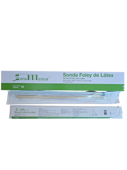 Sonda Foley de Látex #24 SENSIMEDICAL Caja Con 10 Piezas