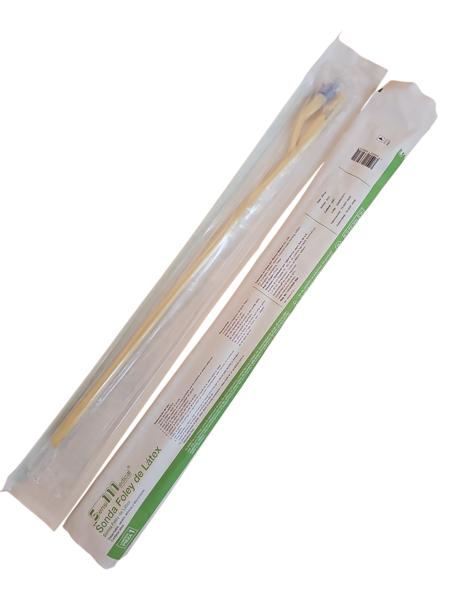 Sonda Foley de Látex #24 SENSIMEDICAL Caja Con 10 Piezas