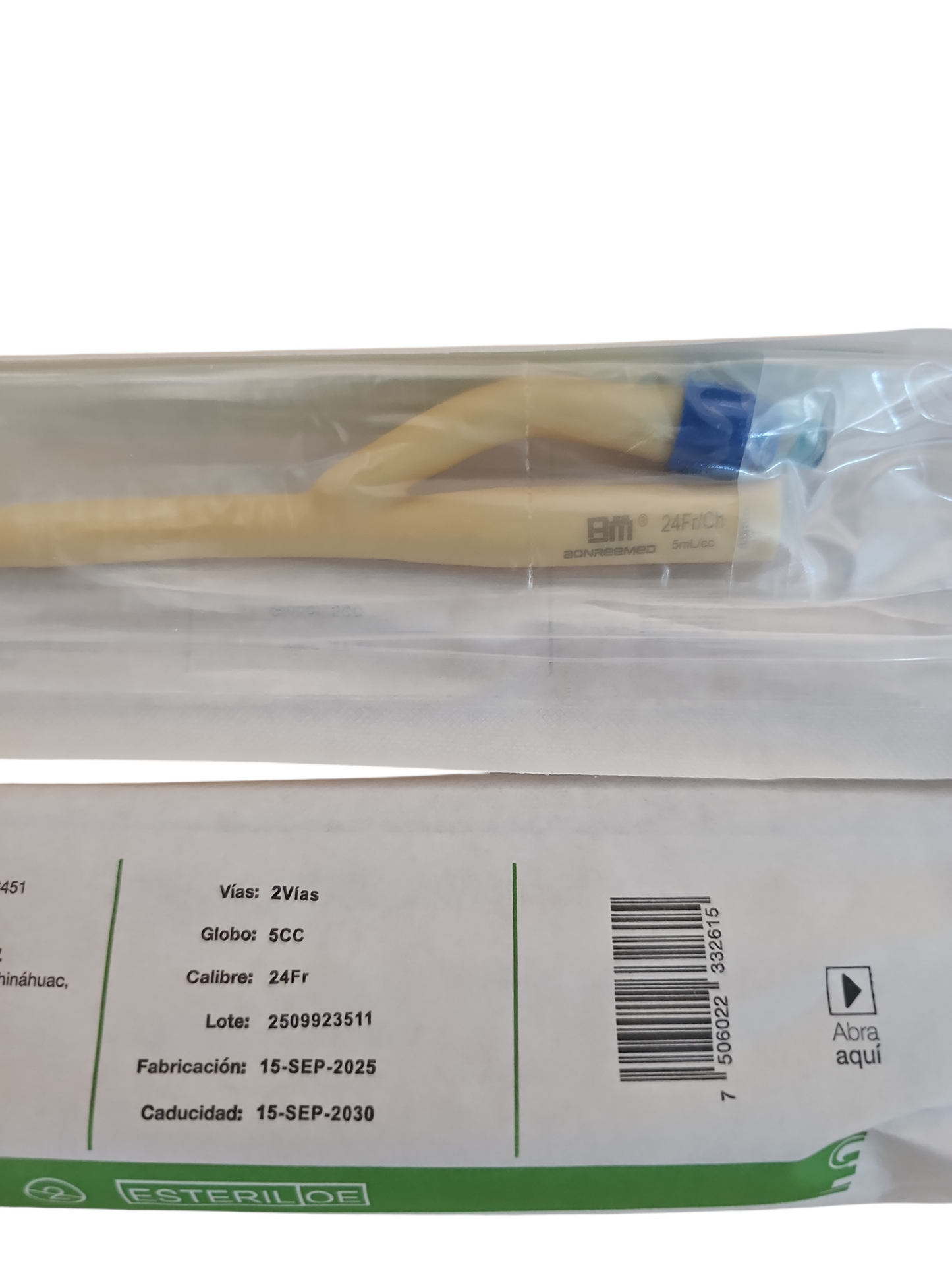 Sonda Foley de Látex #24 SENSIMEDICAL Caja Con 10 Piezas