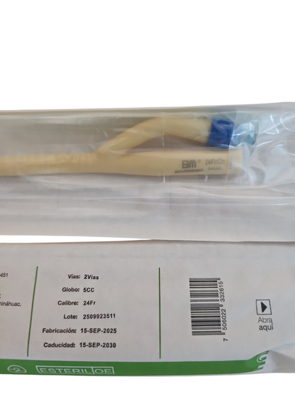 Sonda Foley de Látex #24 SENSIMEDICAL Caja Con 10 Piezas