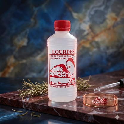 Alcohol Sin Desnaturalizar 96° Lourdes Rojo 250mL - Caja Con 36 Piezas