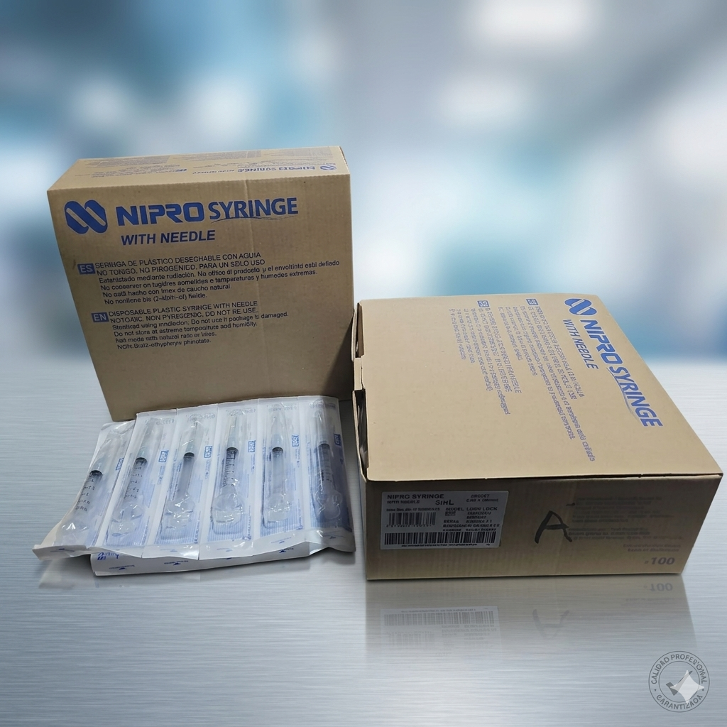 Jeringa Nipro 3mL Azul Caja Con 100 Piezas