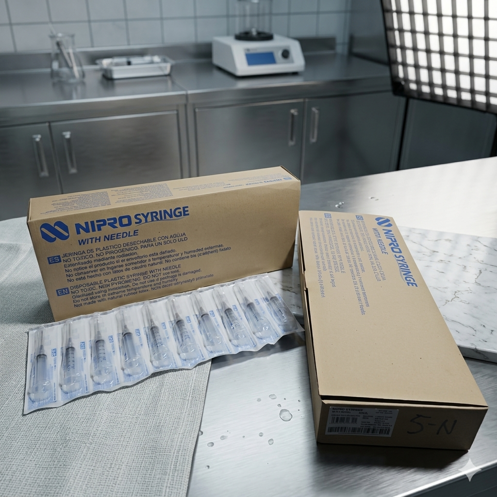 Jeringa Nipro 5mL Negra Caja Con 100 Piezas