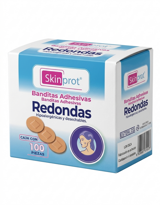 Curitas Adhesivas Redonadas Skinprot C/100 Piezas