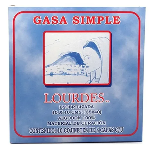 Gasa LOURDES 10 X 10 Cm C/10 Unidades - Paquete De 10 Piezas