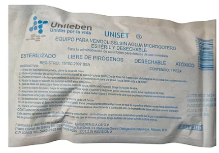 Equipo Para Venoclisis Microgotero UNILEBEN- Paquete Con 10 Unidades