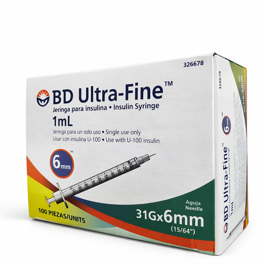Jeringa Para Insulina BD 1mL Caja Con 100 Piezas