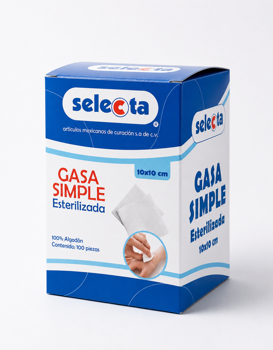Gasa Estéril Selecta 10x10 cm Con 100 Sobres